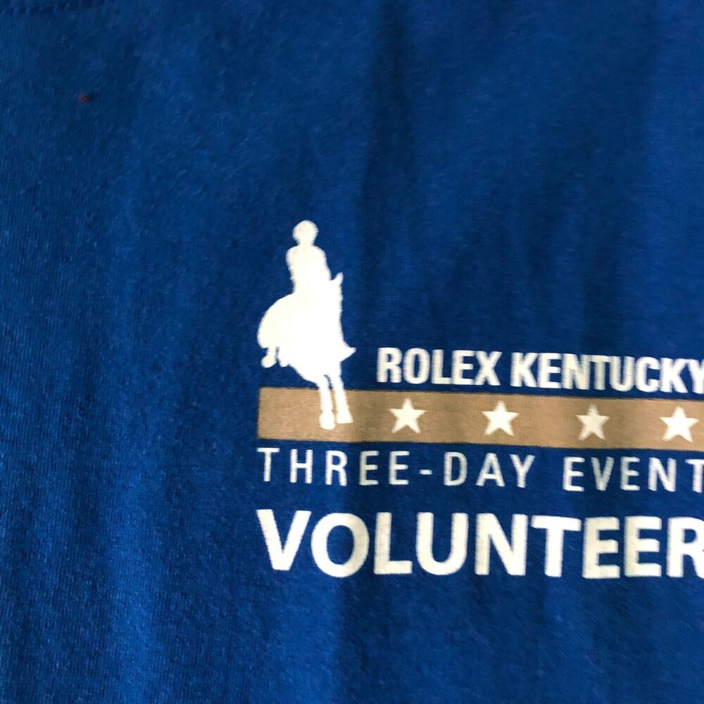 Rolex Kentucky Three Day Event Volunteer 2014 TShirt Unisex Large Blue Eventing - Picture 5 of 8